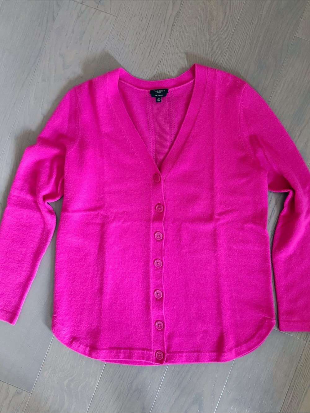 Talbots Cashmere V-Neck Button Cardigan